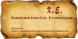 Konstantinovics Ernesztina névjegykártya