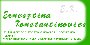 ernesztina konstantinovics business card